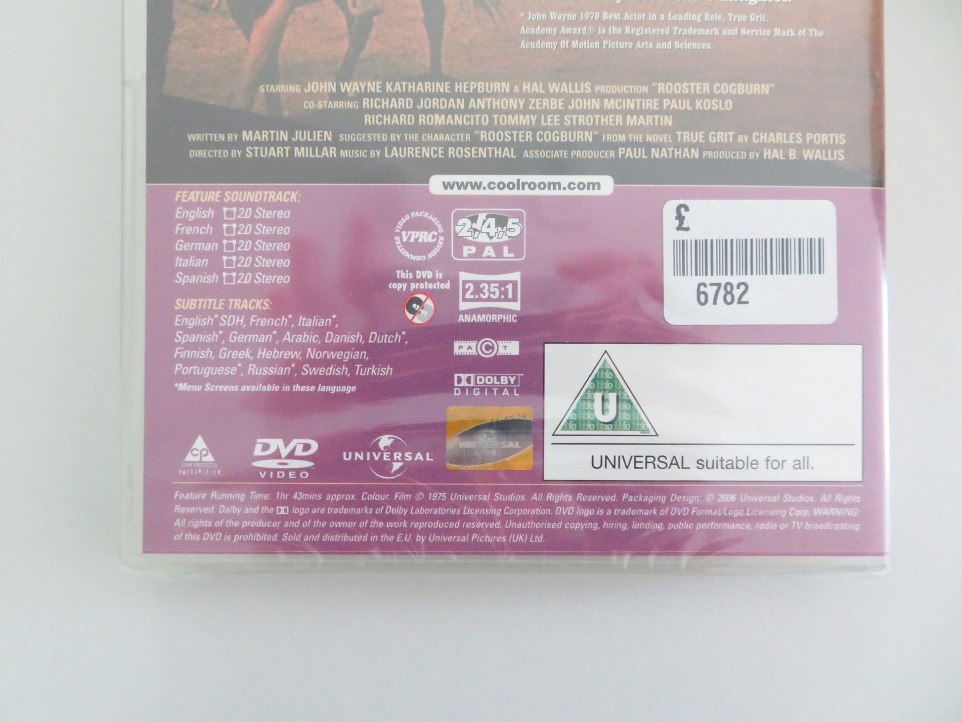 ROOSTER COGBURN (DVD) JOHN WAYNE KATHARINE HEPBURN 1975 REGION 2,4,5 Movie posters