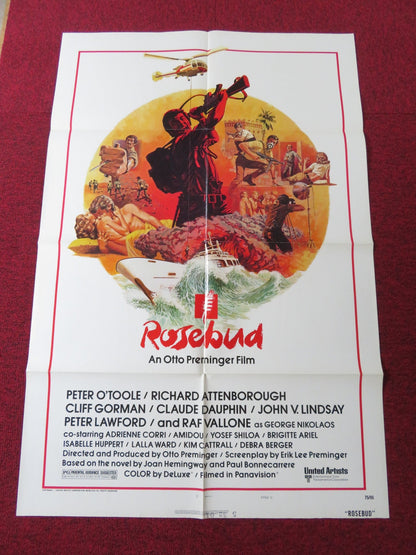 ROSEBUD - STYLE C FOLDED US ONE SHEET POSTER PETER O'TOOLE R. ATTENBOROUGH 1975 Rendezvous Cinema Movie posters