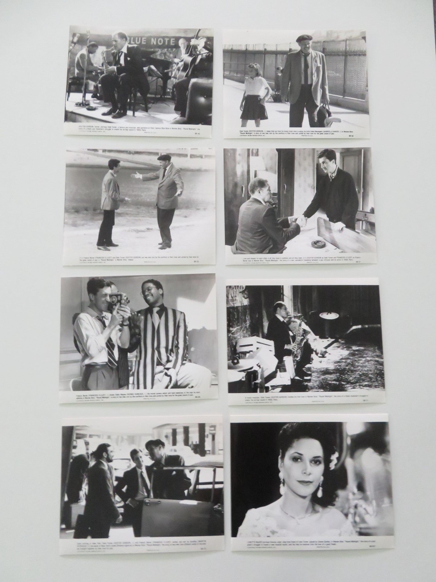 ROUND MIDNIGHT MOVIE STILL PHOTO LOT OF 8 DEXTER GORDON HERBIE HANCOCK 1986 Movie posters