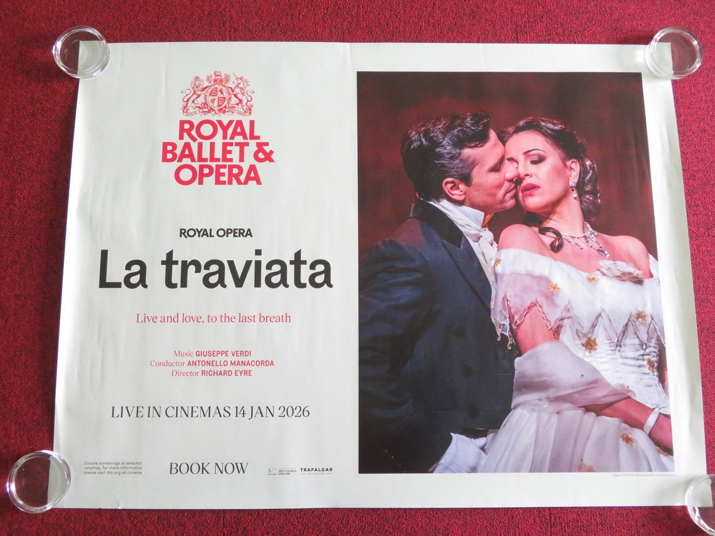 ROYAL BALLET AND OPERA: LA TRAVIATA UK QUAD ROLLED POSTER A. MANACORDA 2026 Movie posters