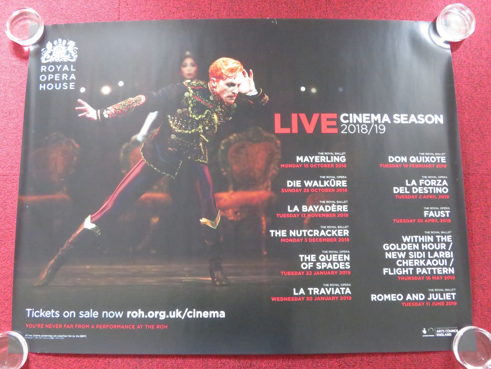 ROYAL OPERA HOUSE LIVE CINEMA SEASON 2018/19 UK QUAD ROLLED POSTER BALLET 2018 Rendezvous Cinema Movie posters
