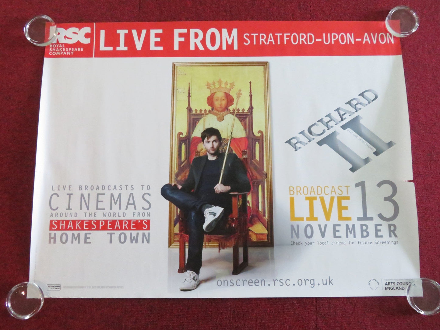 ROYAL SHAKESPEARE COMPANY: RICHARD II UK QUAD ROLLED POSTER DAVID TENNANT 2013 - Rendezvous Cinema