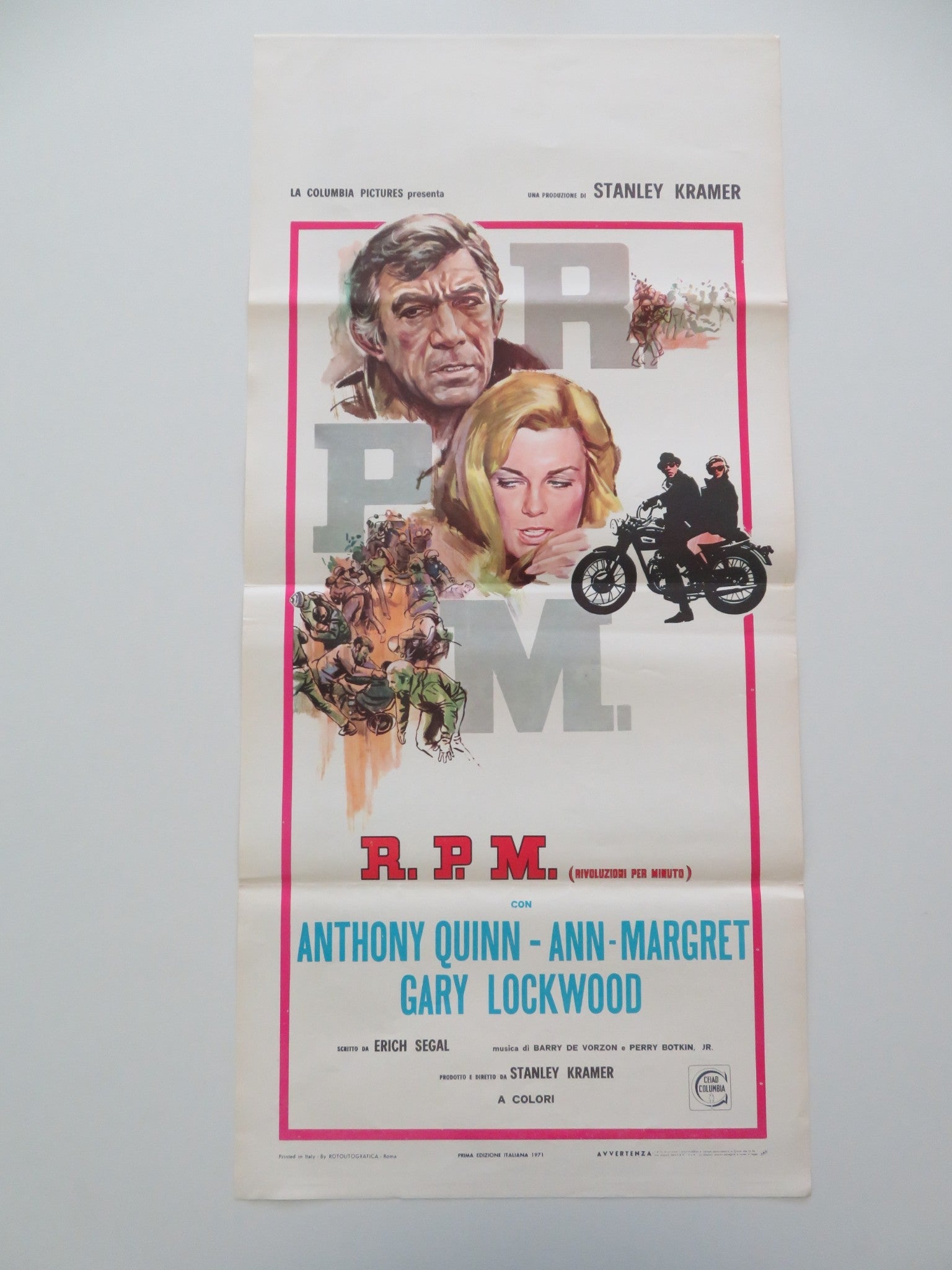 R.P.M. ITALIAN LOCANDINA POSTER ANTHONY QUINN ANN - MARGRET 1971 Movie posters