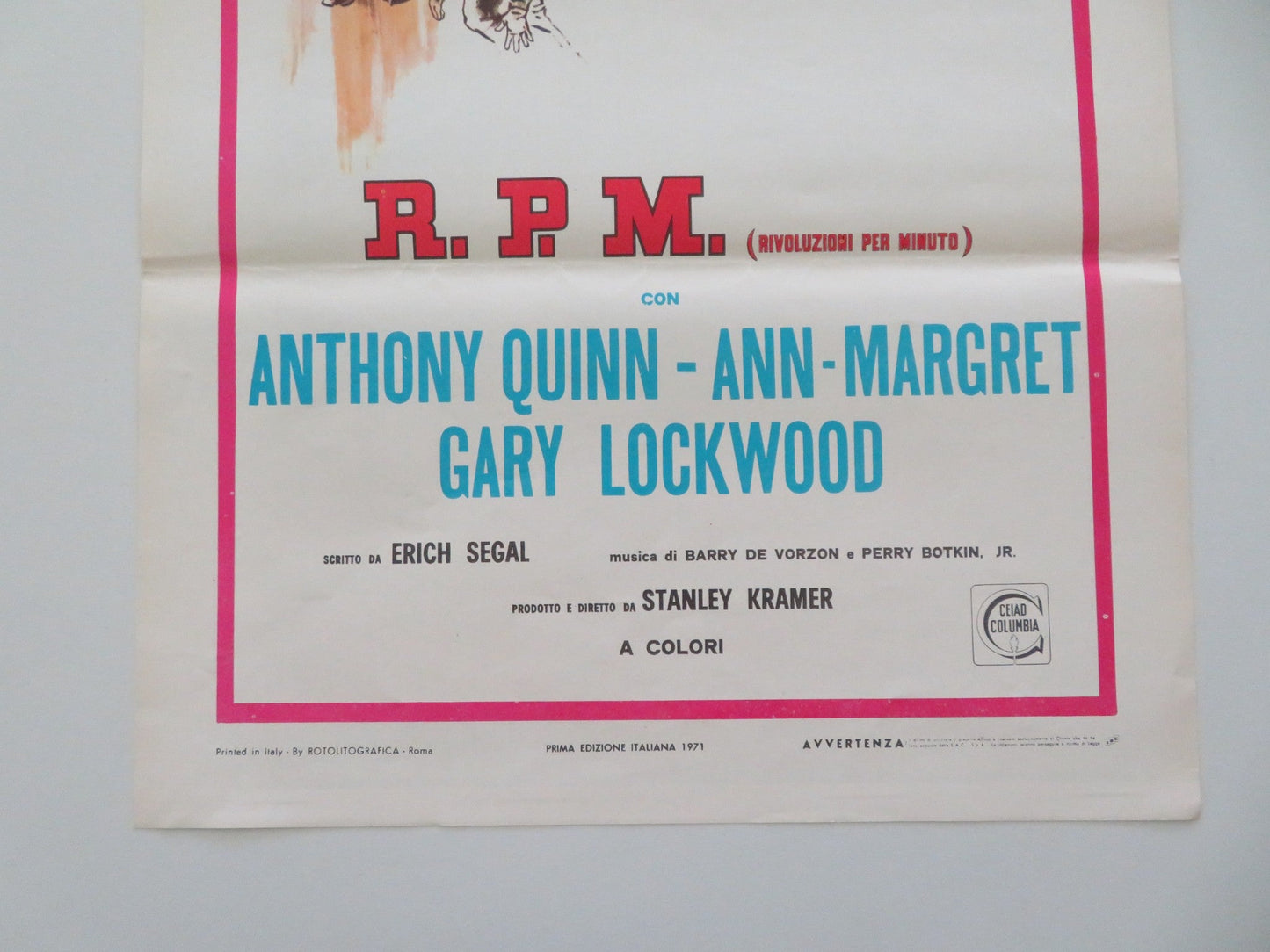R.P.M. ITALIAN LOCANDINA POSTER ANTHONY QUINN ANN - MARGRET 1971 Movie posters