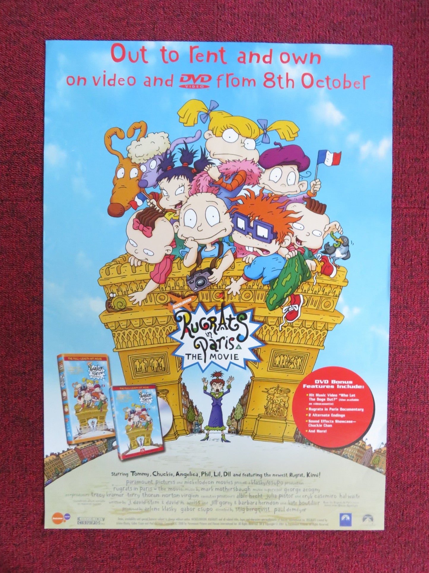 RUGRATS IN PARIS THE MOVIE VHS & DVD VIDEO POSTER ELIZABETH DAILY T. STRONG 2000 Rendezvous Cinema Movie posters