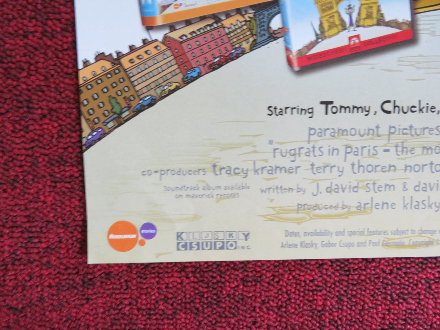 RUGRATS IN PARIS THE MOVIE VHS & DVD VIDEO POSTER ELIZABETH DAILY T. STRONG 2000 Rendezvous Cinema Movie posters