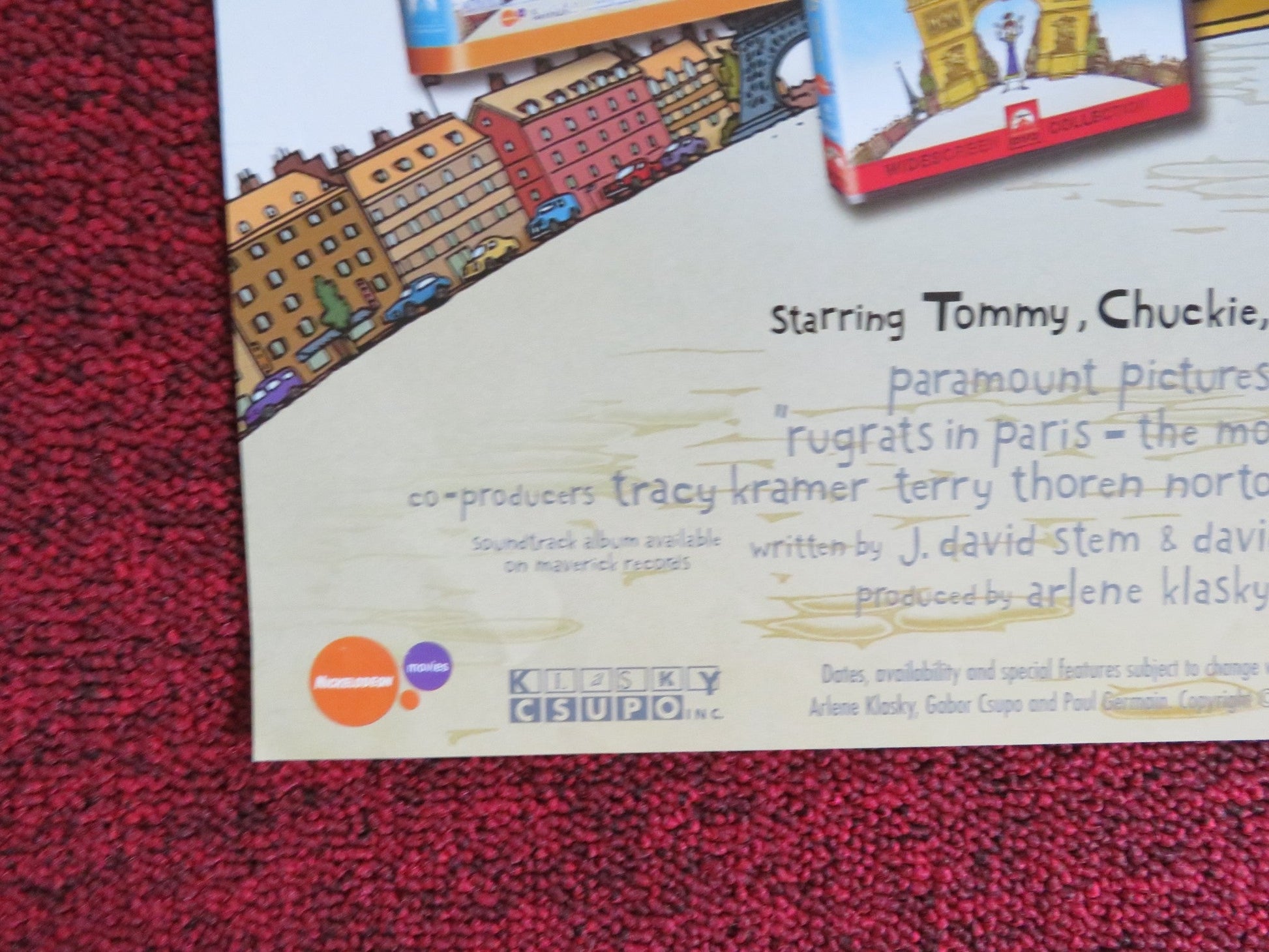 RUGRATS IN PARIS THE MOVIE VHS & DVD VIDEO POSTER ELIZABETH DAILY T. STRONG 2000 Rendezvous Cinema Movie posters