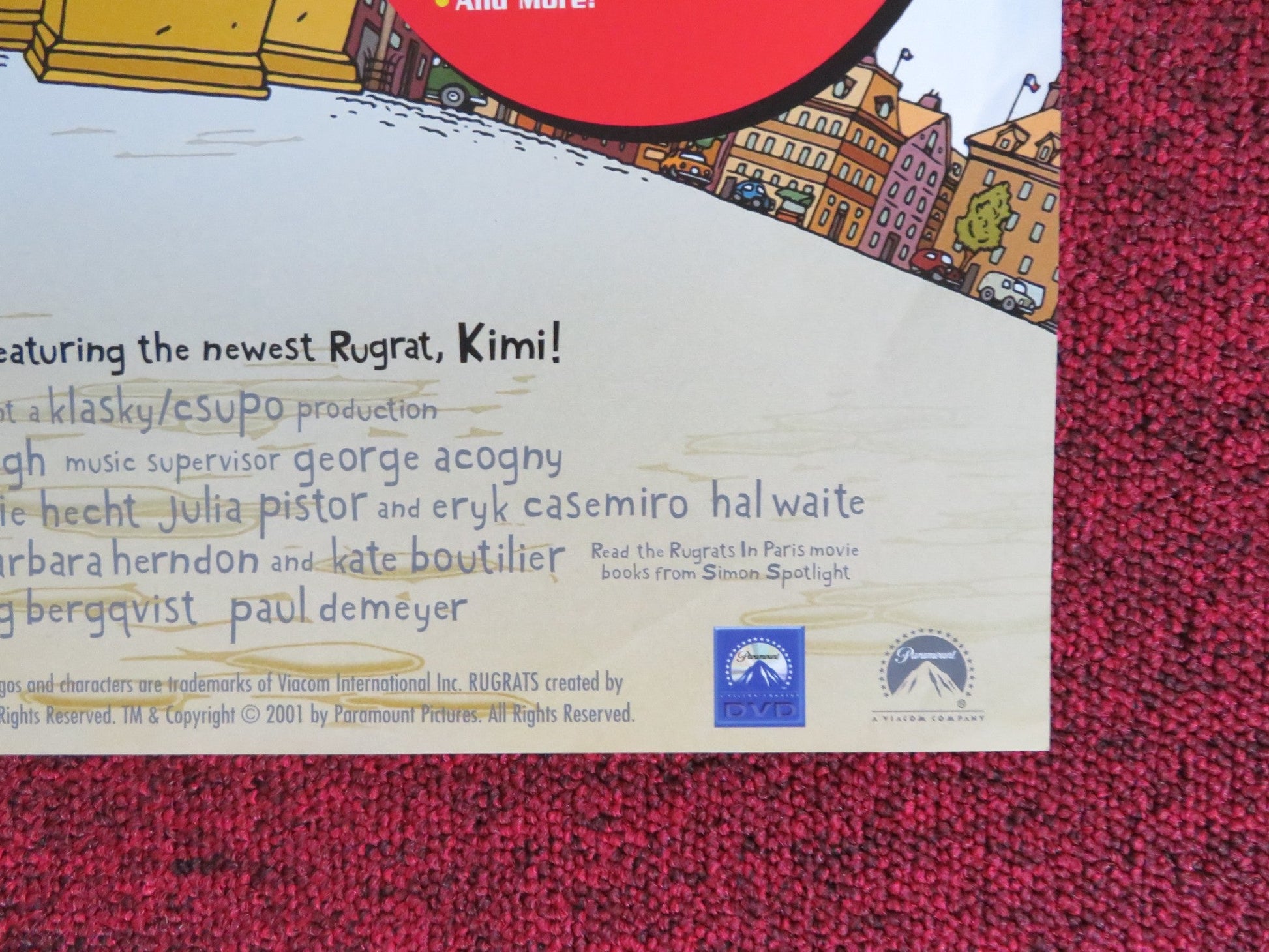 RUGRATS IN PARIS THE MOVIE VHS & DVD VIDEO POSTER ELIZABETH DAILY T. STRONG 2000 Rendezvous Cinema Movie posters