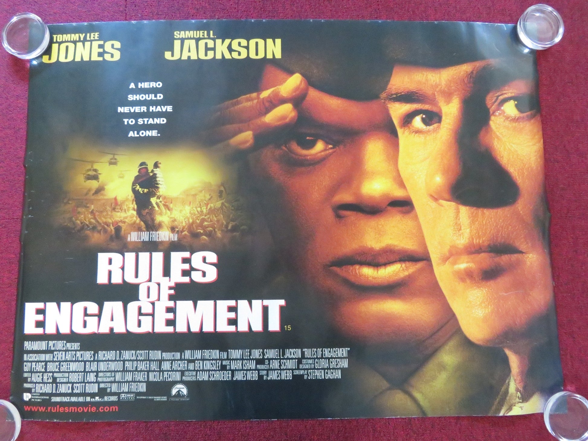 RULES OF ENGAGEMENT UK QUAD ROLLED POSTER TOMMY LEE JONES SAMUEL L. JACKSON 2000 Rendezvous Cinema Movie posters