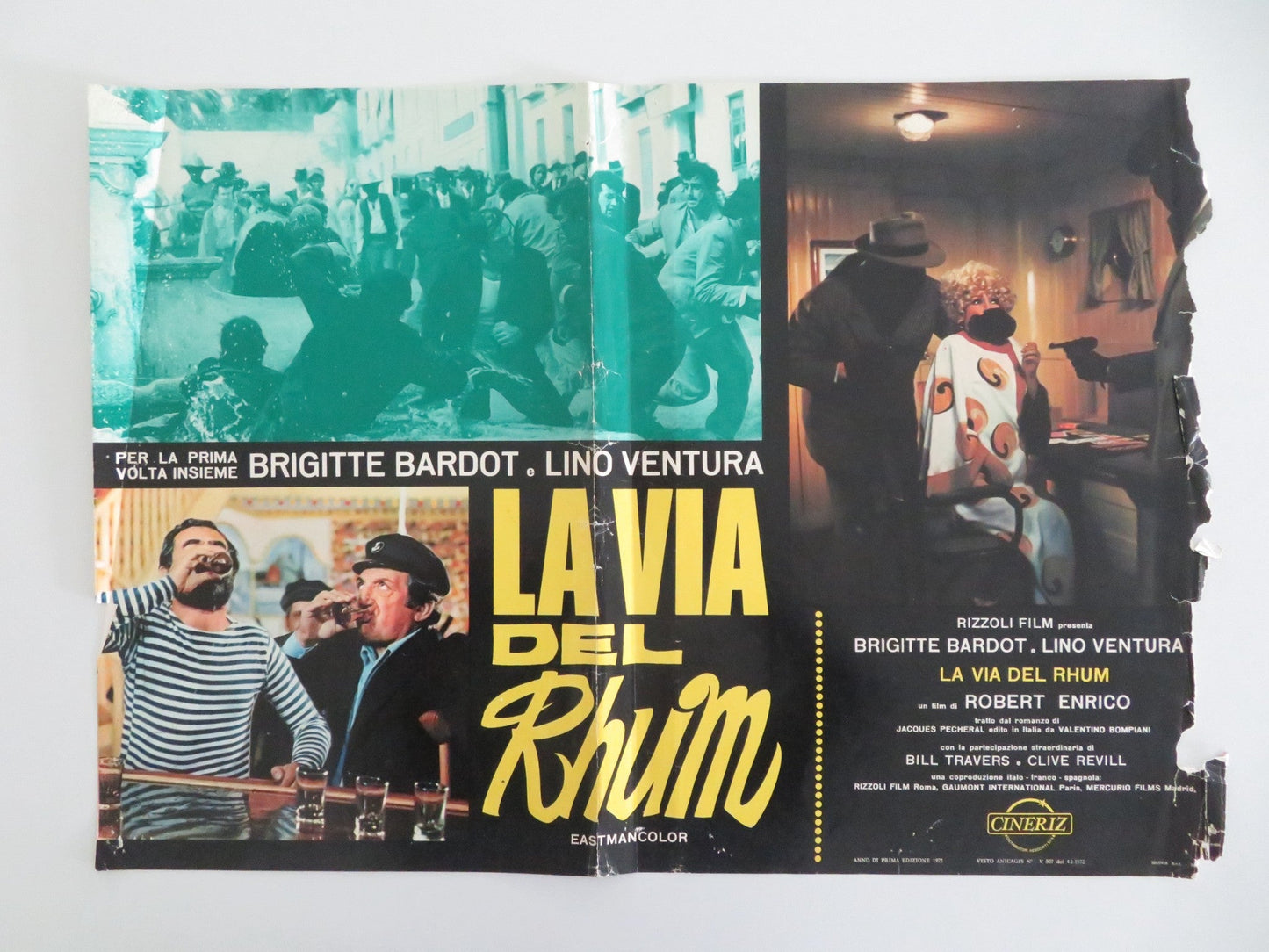 Rum Runners Italian Fotobusta Poster Lino Ventura Brigitte Bardot 1972 Movie posters
