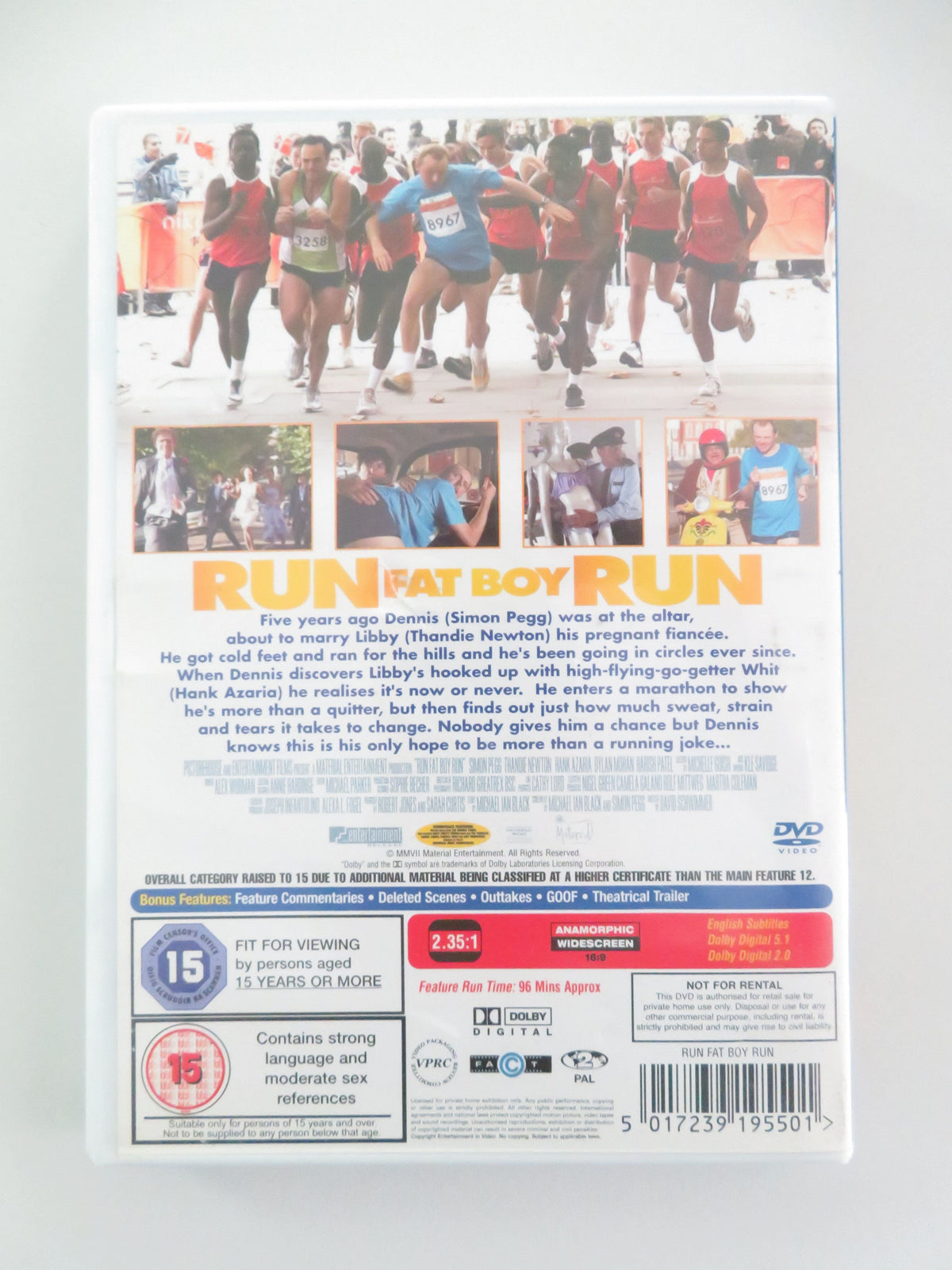 Run Fatboy Run (DVD) Simon Pegg Thandiwe Newton Hank Azaria 2007 Region 2 Movie posters