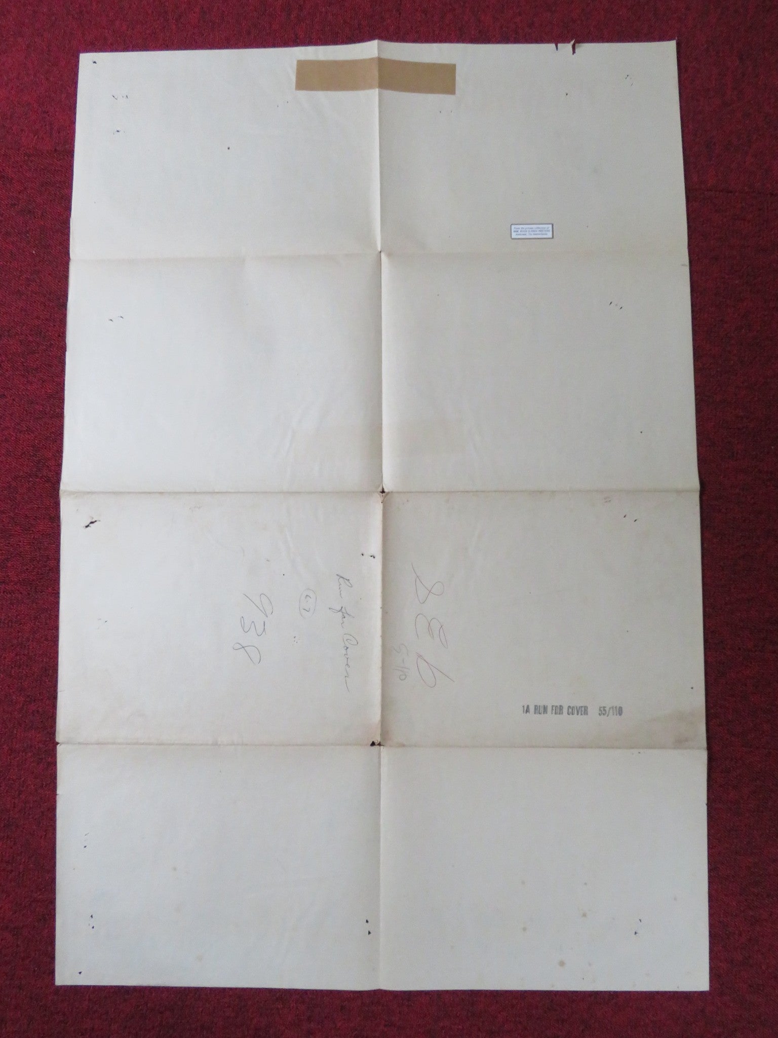 RUN FOR COVER FOLDED US ONE SHEET POSTER JAMES CAGNEY VIVECA LINDFORS 1955 Rendezvous Cinema Movie posters