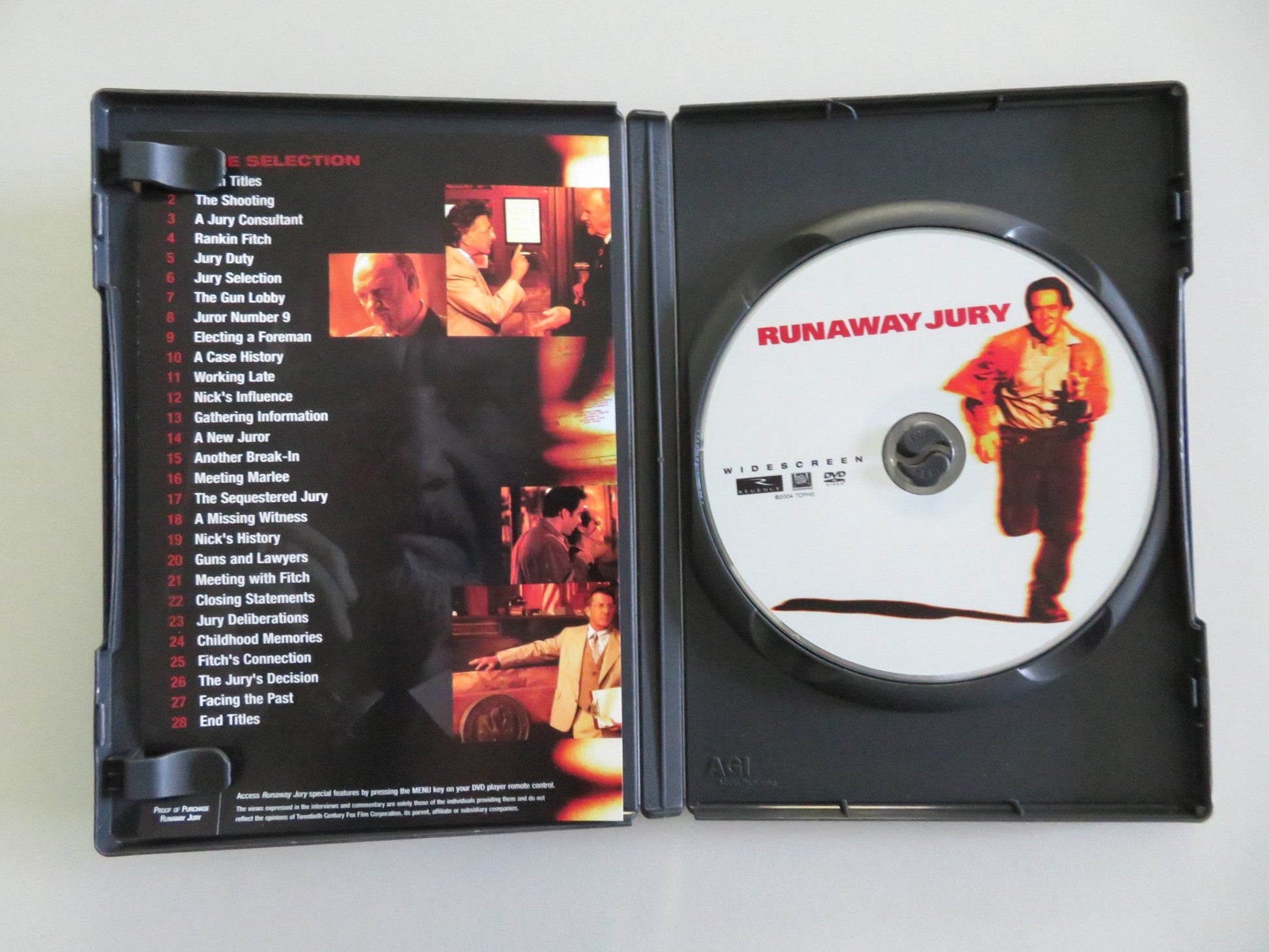 Runaway jury (DVD) John Cusack Gene Hackman 2003 Region 1 Movie posters