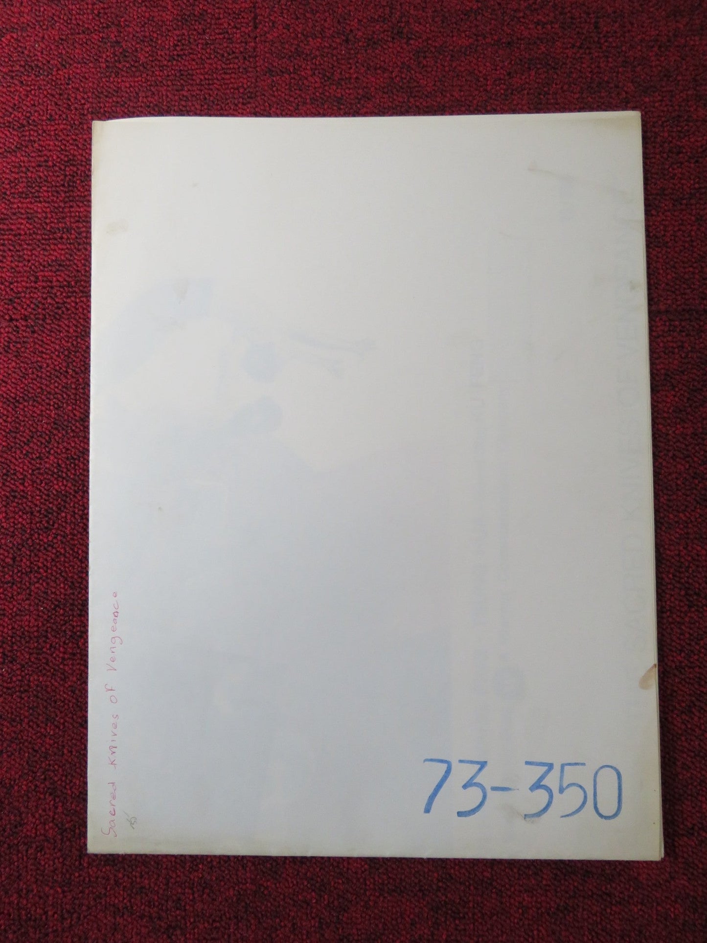 SACRED KNIVES OF VENGEANCE FOLDED US ONE SHEET POSTER HUA TSUNG PING WANG 1973 Rendezvous Cinema Movie posters