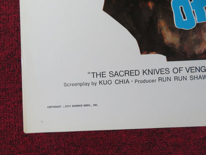 SACRED KNIVES OF VENGEANCE FOLDED US ONE SHEET POSTER HUA TSUNG PING WANG 1973 Rendezvous Cinema Movie posters