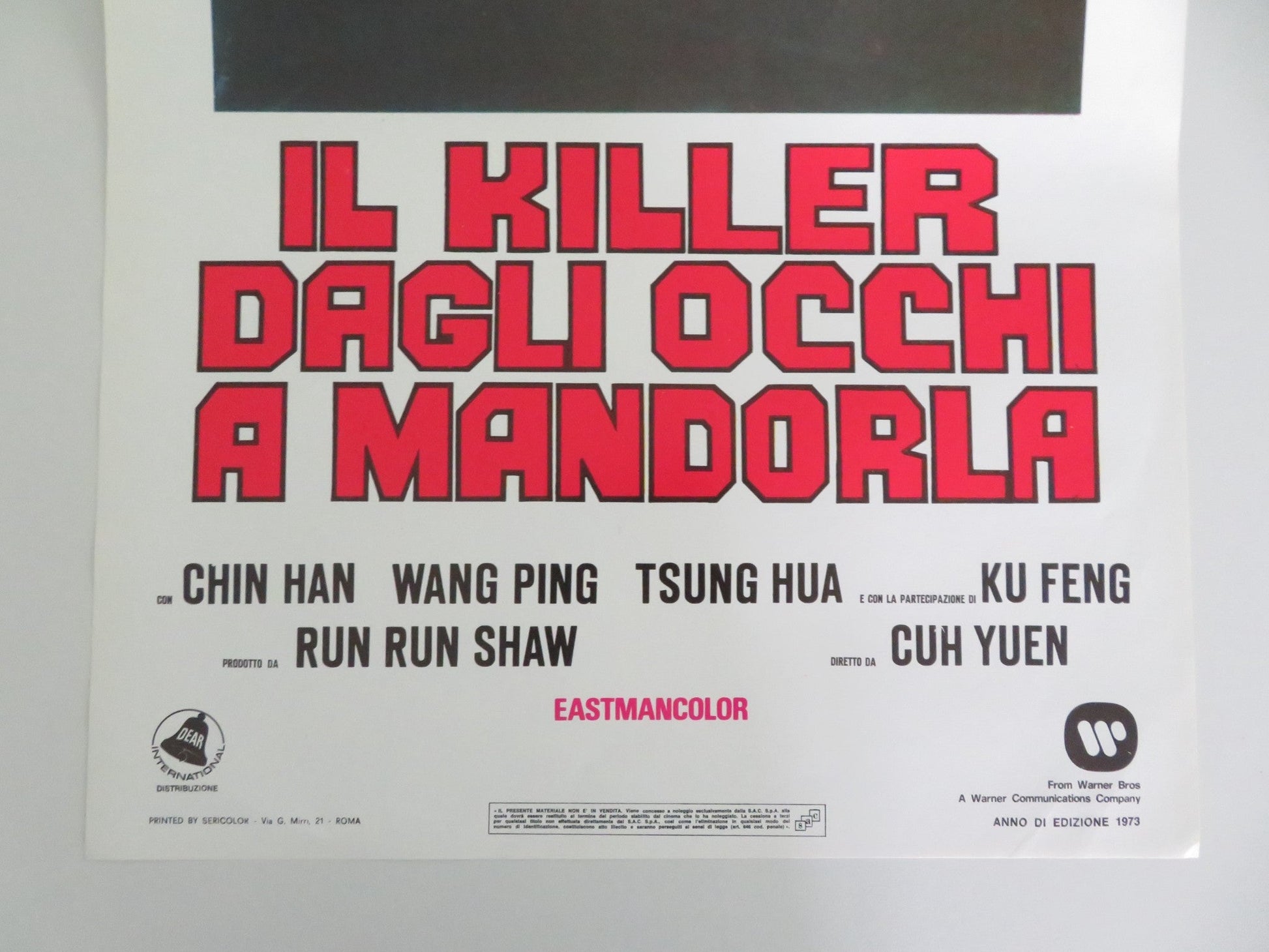 SACRED KNIVES OF VENGEANCE ITALIAN LOCANDINA POSTER CHIN HAN WANG PING 1973 Movie posters