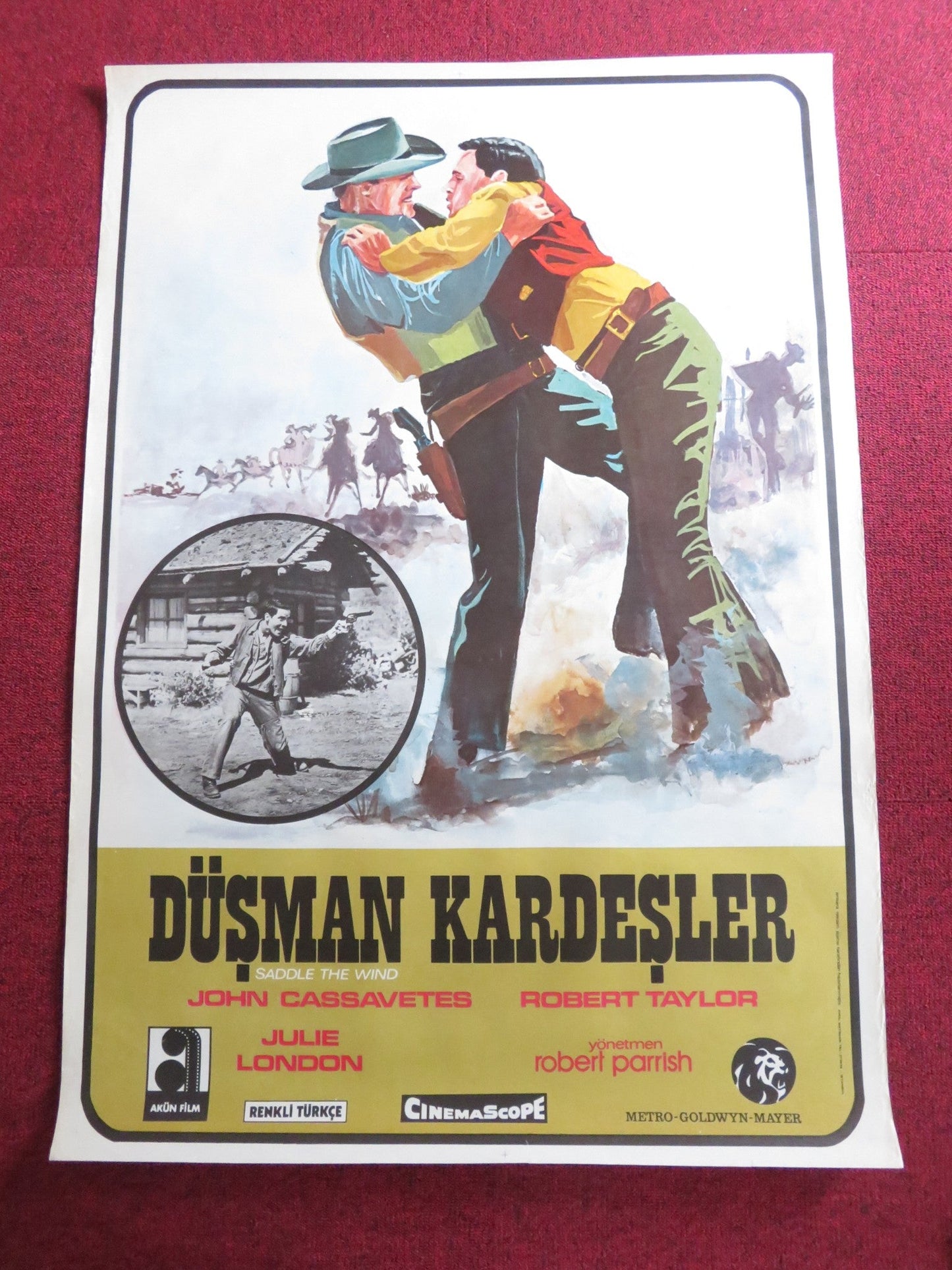SADDLE THE WIND TURKISH POSTER ROLLED JOHN CASSAVETTES ROBERT TAYLOR R1970s Rendezvous Cinema Movie posters