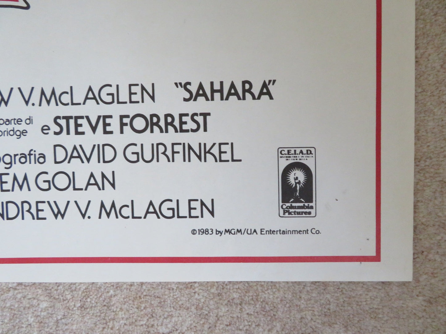 SAHARA ITALIAN 2 FOGLIO POSTER CANNON BROOKE SHIELDS LAMBERT WILSON 1983 Rendezvous Cinema Movie posters