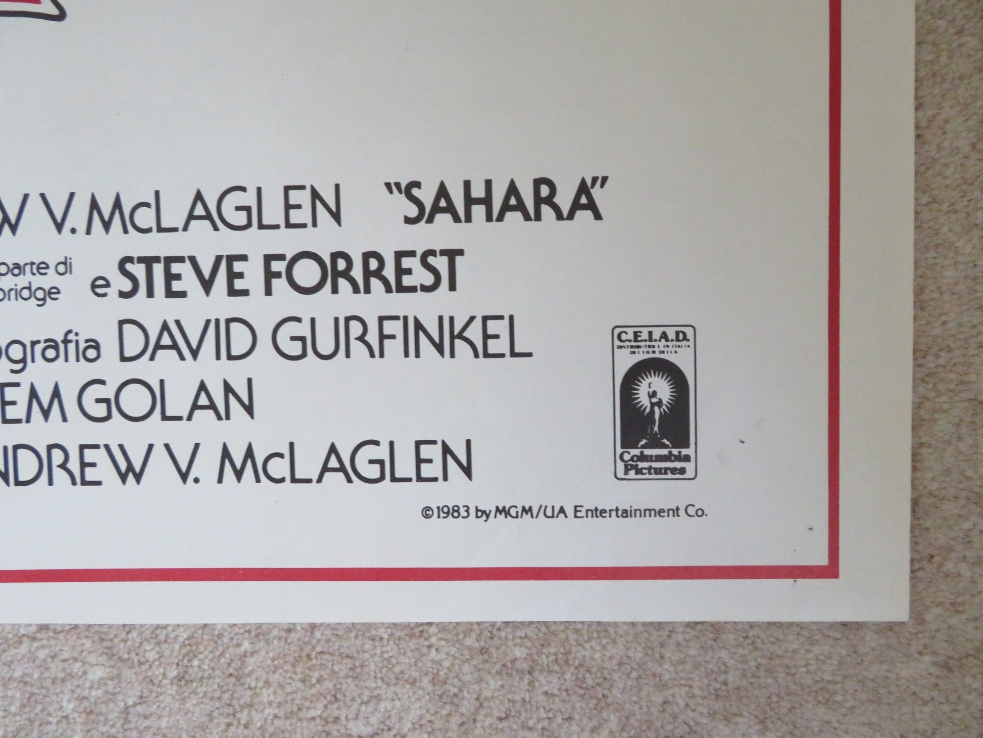 SAHARA ITALIAN 2 FOGLIO POSTER CANNON BROOKE SHIELDS LAMBERT WILSON 1983 Rendezvous Cinema Movie posters