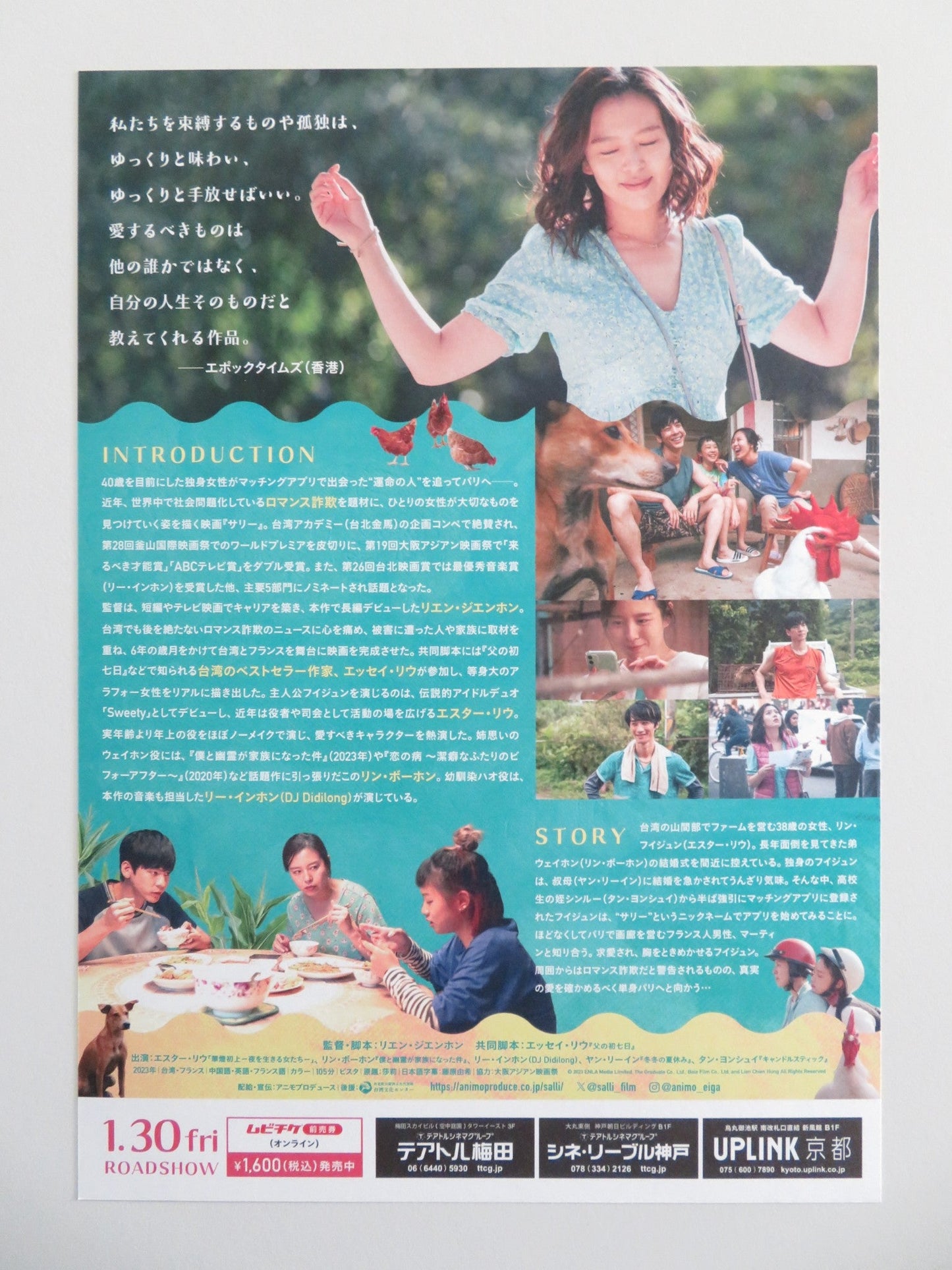 SALLI JAPANESE CHIRASHI (B5) POSTER ESTHER LIU PO HUNG LIN 2023 Movie posters