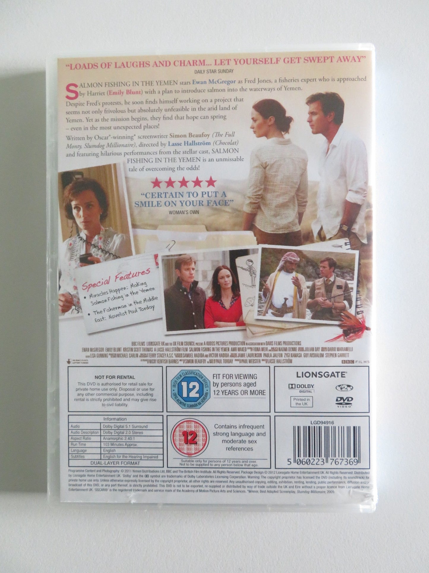 SALMON FISHING IN THE YEMEN (DVD) EWAN MCGREGOR EMILY BLUNT 2011 REGION 2 Rendezvous Cinema Movie posters