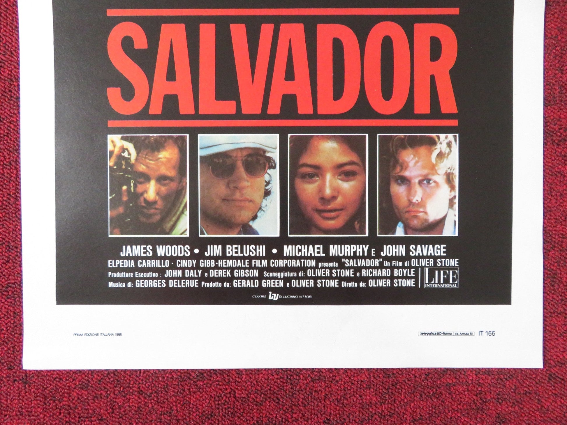 SALVADOR ITALIAN LOCANDINA POSTER JAMES WOODS JIM BELUSHI 1986 Rendezvous Cinema Movie posters