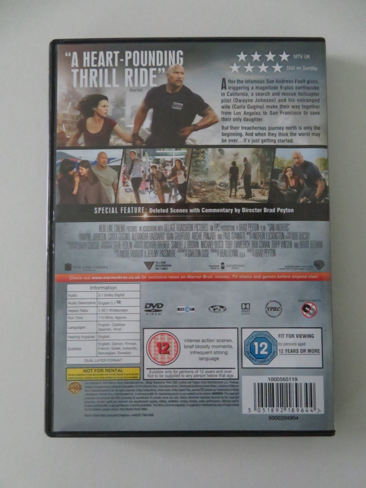 SAN ANDREAS (DVD) DWAYNE JOHNSON PAUL GIAMATTI 2015 REGION 2 Movie posters
