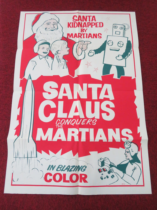 SANTA CLAUS CONQUERS THE MARTIANS FOLDED US ONE SHEET POSTER JOHN CALL 1964 Movie posters