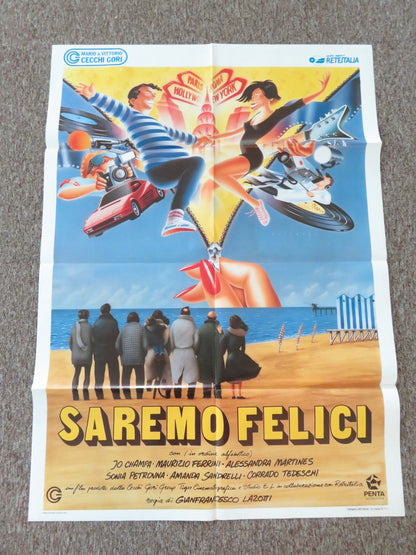 SAREMO FELICI ITALIAN 2 FOGLIO POSTER JO CHAMPA MAURIZIO FERRINI 1989 Rendezvous Cinema Movie posters