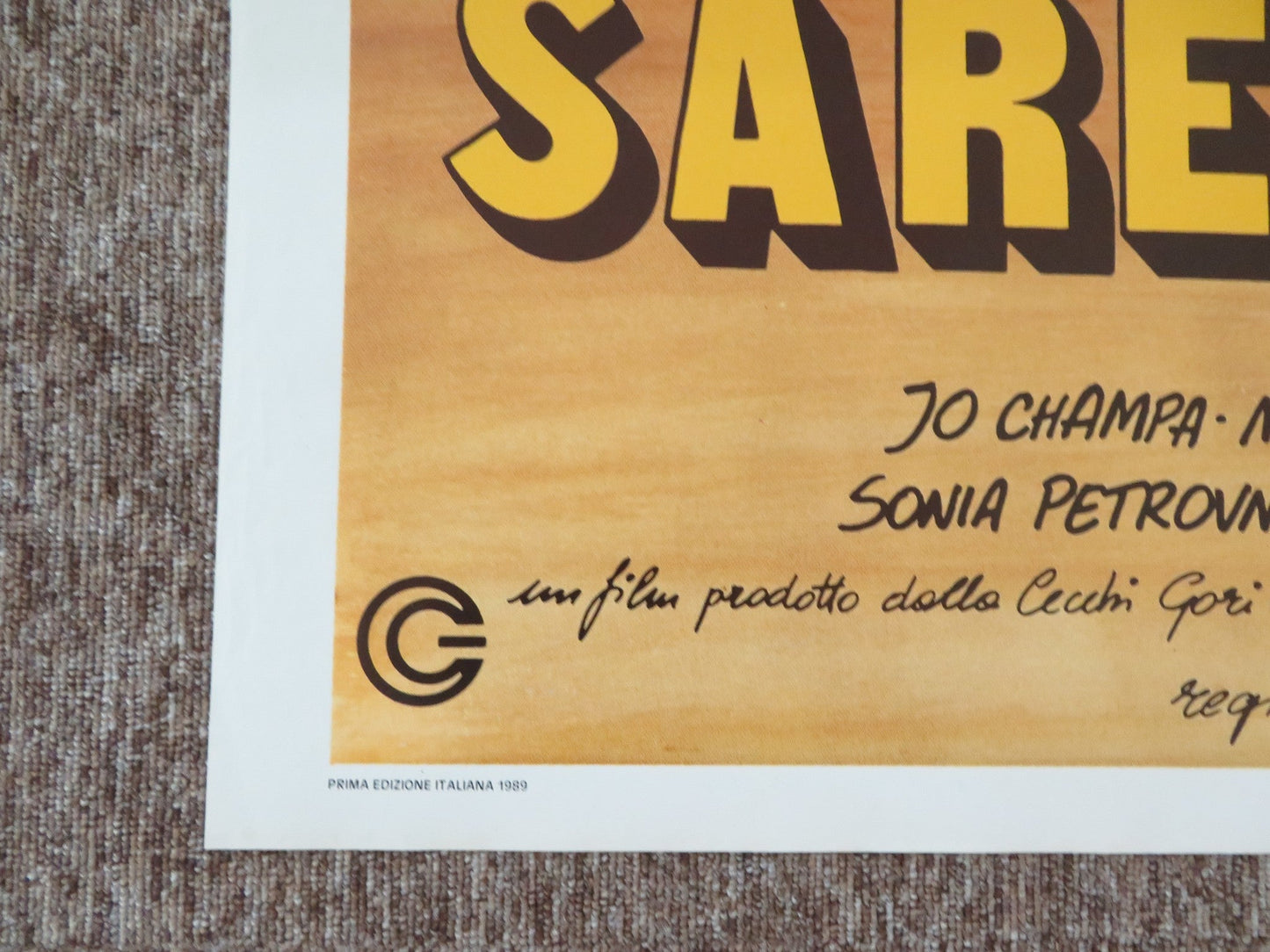 SAREMO FELICI ITALIAN 2 FOGLIO POSTER JO CHAMPA MAURIZIO FERRINI 1989 Rendezvous Cinema Movie posters