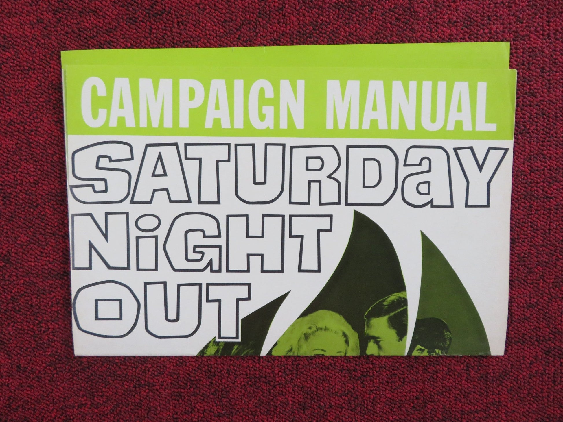 SATURDAY NIGHT OUT UNCUT PRESS BOOK FOLDED HEATHER SEARS BERNARD LEE 1964 Rendezvous Cinema Movie posters