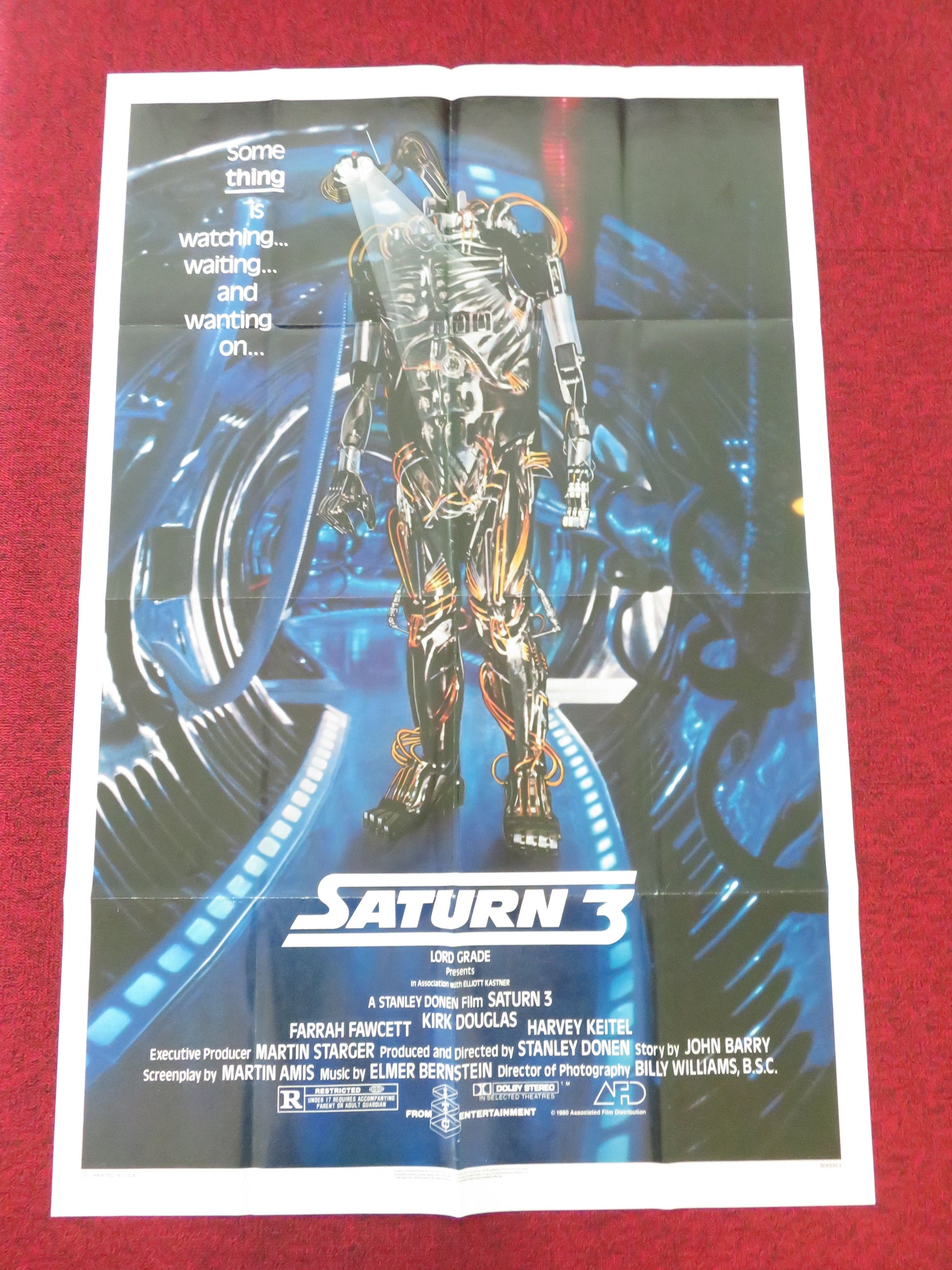 Saturn 3 Folded US One Sheet Poster Farrah Fawcett Kirk Douglas 1980 Movie posters