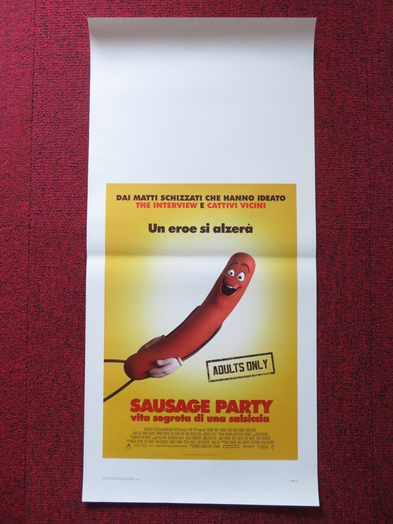 SAUSAGE PARTY ITALIAN LOCANDINA POSTER ALISTAIR ABELL IRIS APATOW 2016 Rendezvous Cinema Movie posters