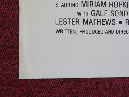 SAVAGE INTRUDER US TRI FOLDED ONE SHEET ROLLED POSTER MIRIAM HOPKINS 1970 Rendezvous Cinema Movie posters