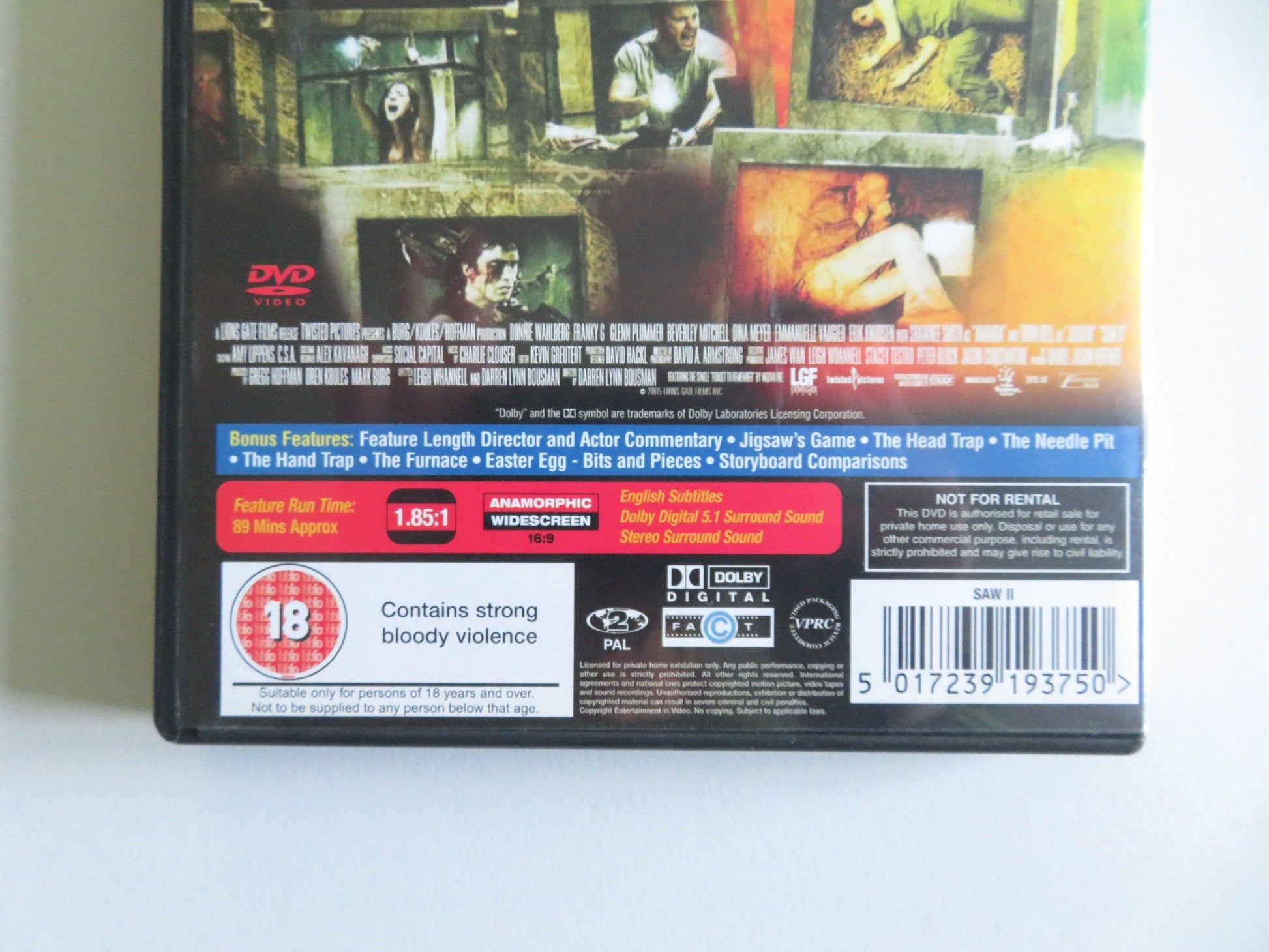 SAW II (DVD) TOBIN BELL SHAWNEE SMITH 2005 REGION 2 - Rendezvous Cinema