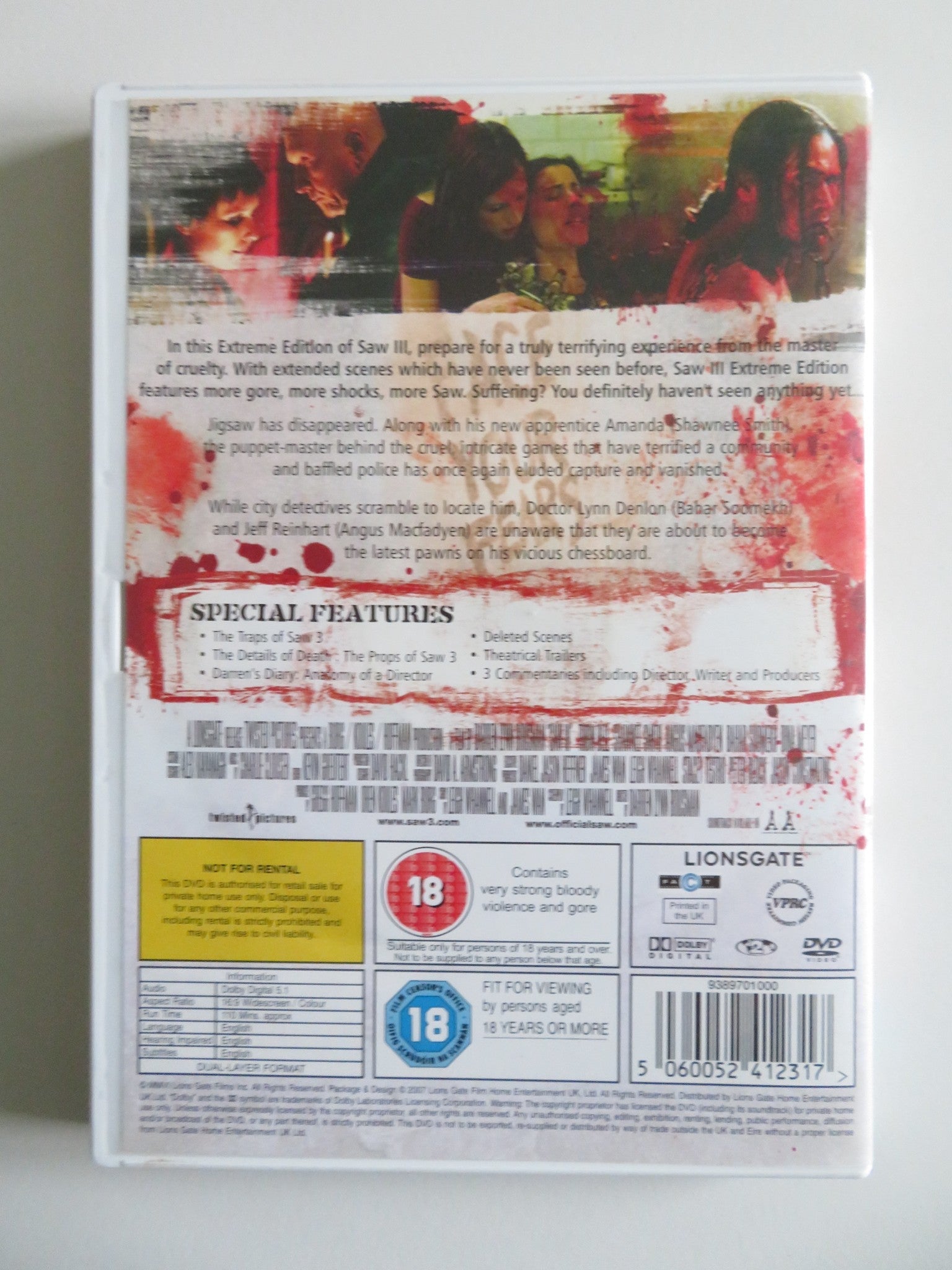 SAW III - EXTREME EDITION (DVD) TOBIN BELL SHAWNEE SMITH 2006 REGION 2 Movie posters