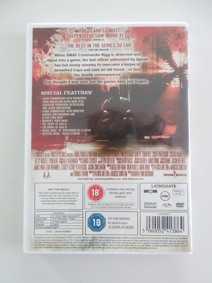 Saw IV Extreme Edition (DVD) Tobin Bell Costas Mandylor 2007 Region 2 Movie posters