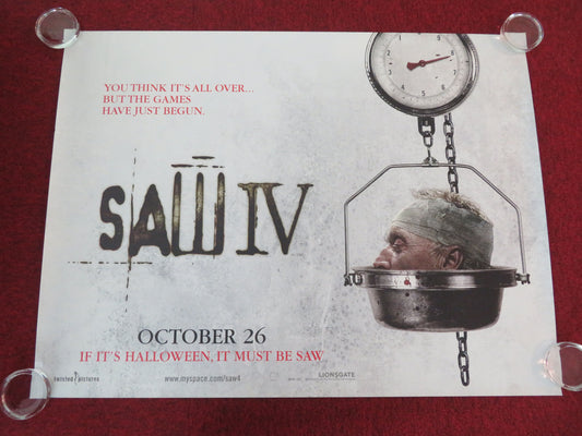 Saw IV UK Quad Rolled Poster Tobin Bell Scott Patterson Louis Ferreira 2007 Movie posters