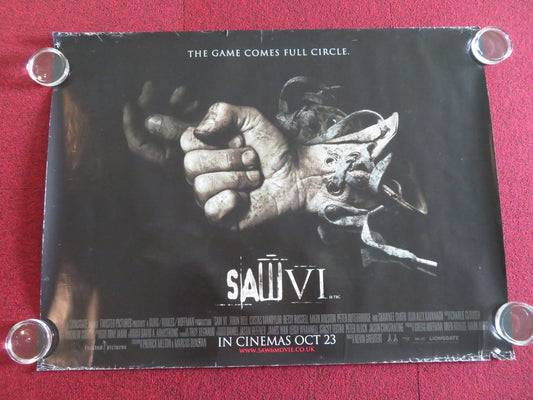 SAW VI UK QUAD ROLLED POSTER COSTAS MANDYLOR MARK ROLSTON 2009 - Rendezvous Cinema