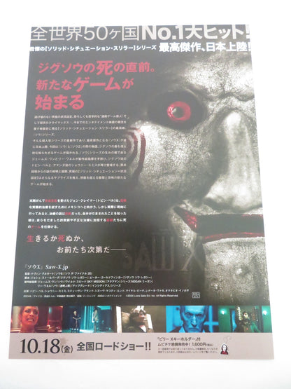 SAW X - B JAPANESE CHIRASHI (B5) POSTER TOBIN BELL 2023 Rendezvous Cinema Movie posters