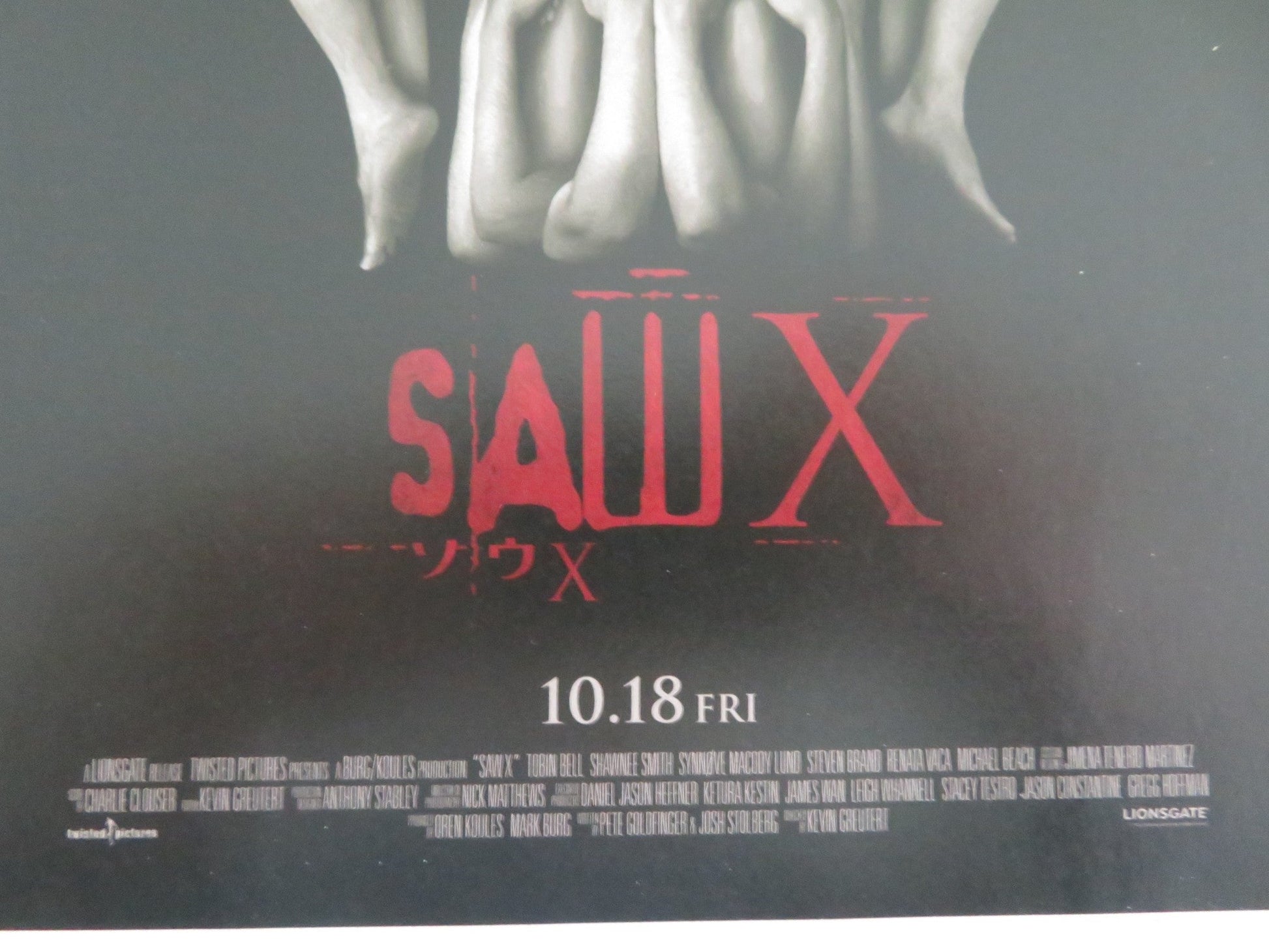 SAW X JAPANESE CHIRASHI (B5) POSTER TOBIN BELL SHAWNEE SMITH 2023 Movie posters