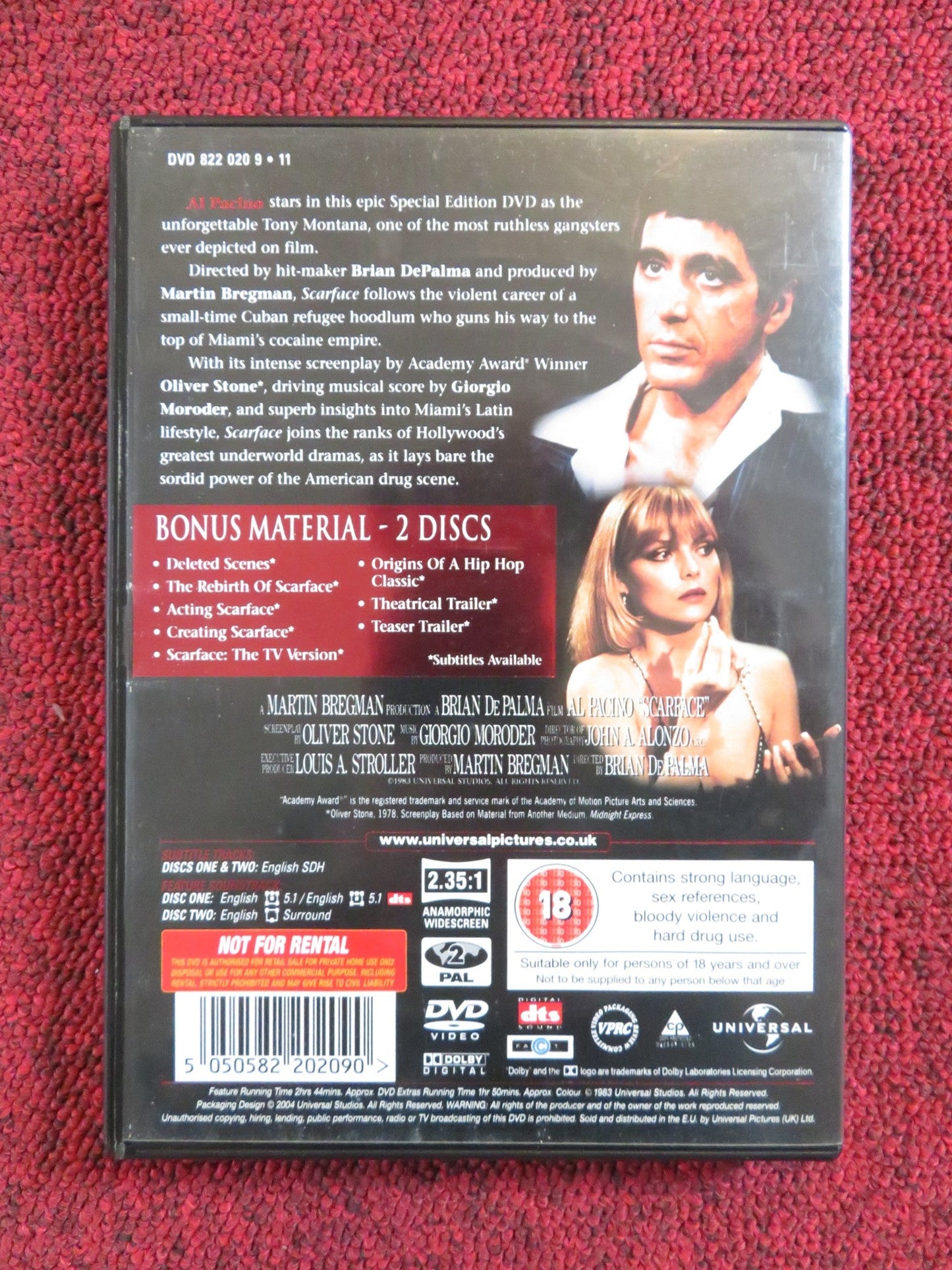 SCARFACE - 2 DISC SPECIAL EDITION (DVD) MICHELLE PFEIFFER AL PACINO 1983 REGION 2 Rendezvous Cinema Movie posters