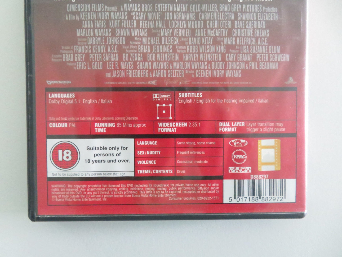 SCARY MOVIE (DVD) CARMEN ELECTRA ANNA FARIS 2000 REGION 2 Movie posters