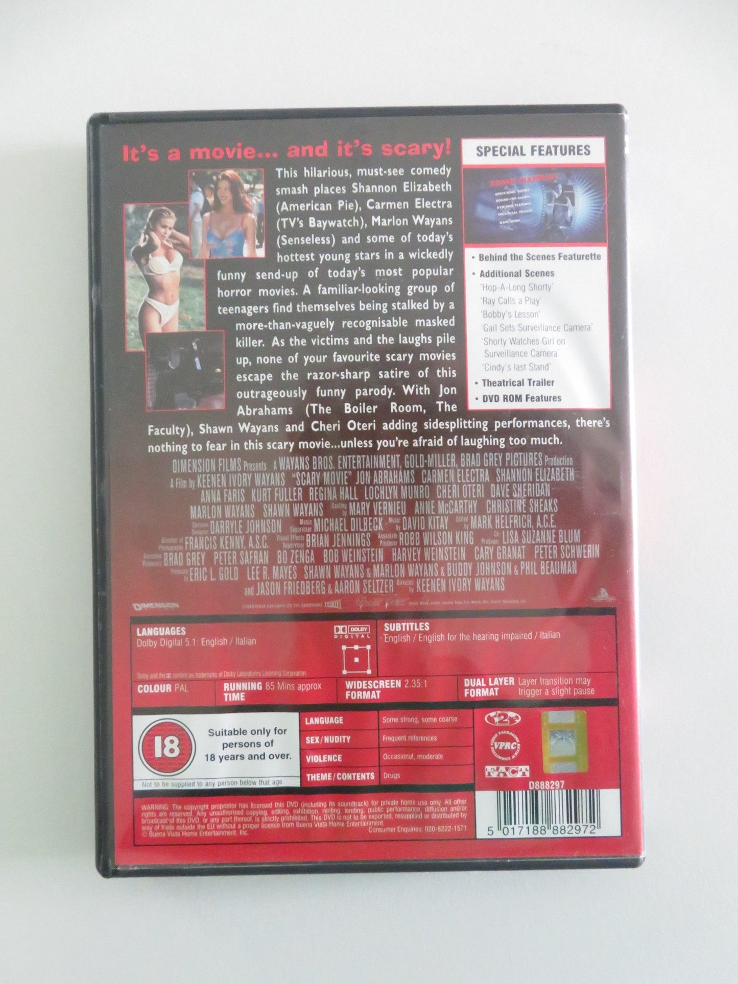 SCARY MOVIE (DVD) CARMEN ELECTRA ANNA FARIS 2000 REGION 2 Movie posters