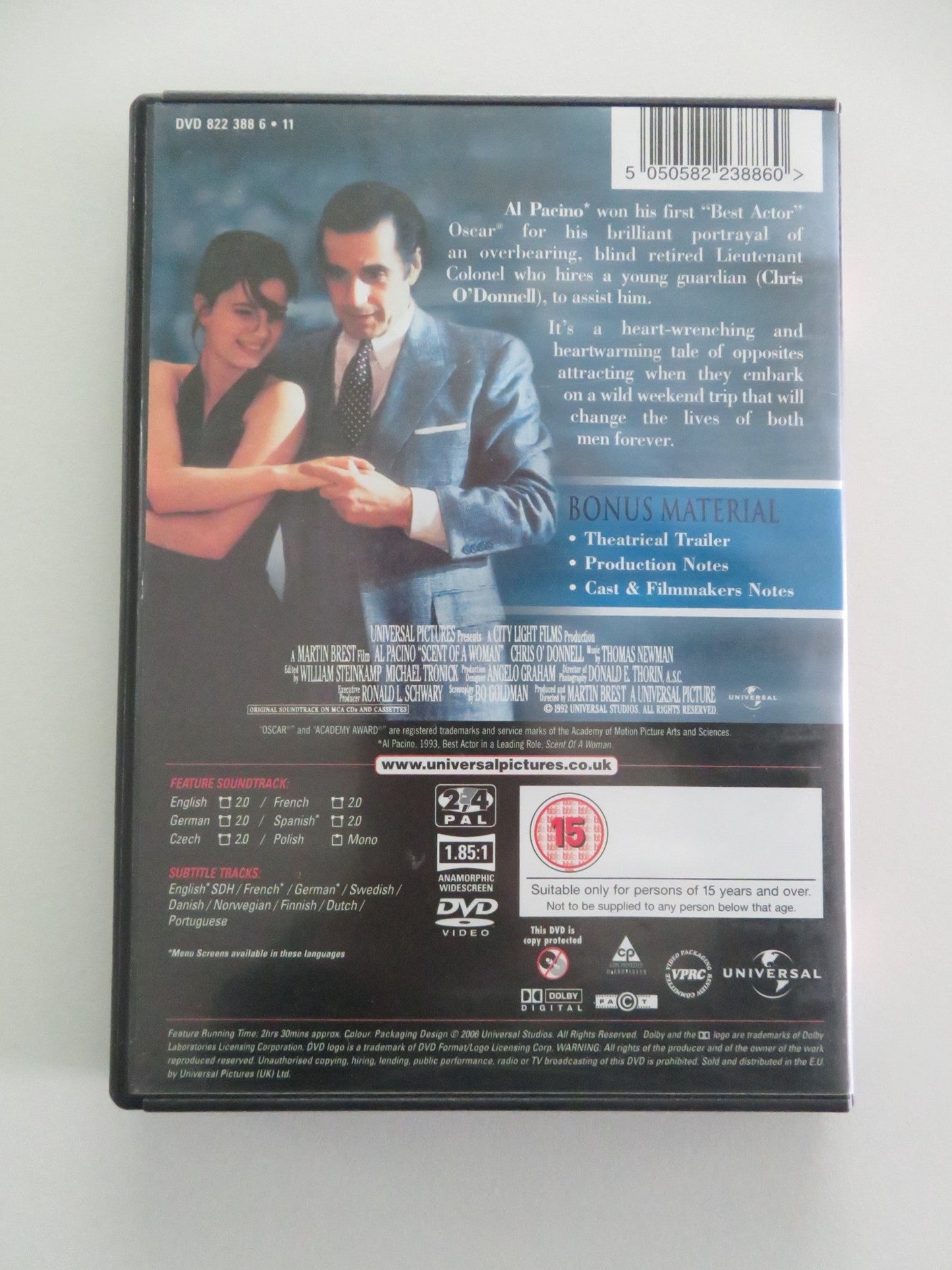 SCENT OF A WOMAN (DVD) AL PACINO CHRIS O'DONNELL 1992 REGION 2, 4 Movie posters