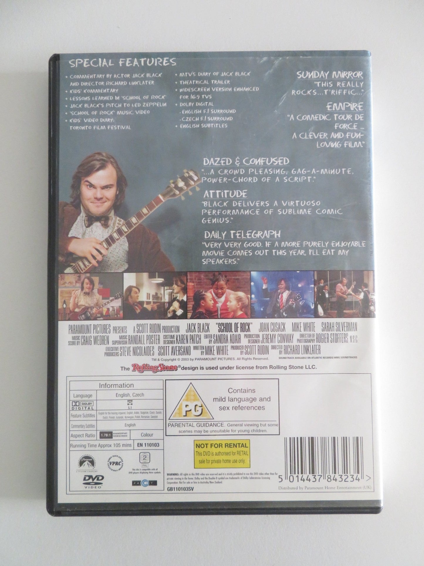 SCHOOL OF ROCK (DVD) JACK BLACK JOAN CUSACK 2003 REGION 2 Movie posters