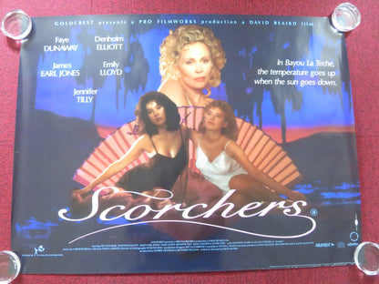 SCORCHERS UK QUAD ROLLED POSTER FAYE DUNAWAY DENHOLM ELLIOTT 1991 Rendezvous Cinema Movie posters