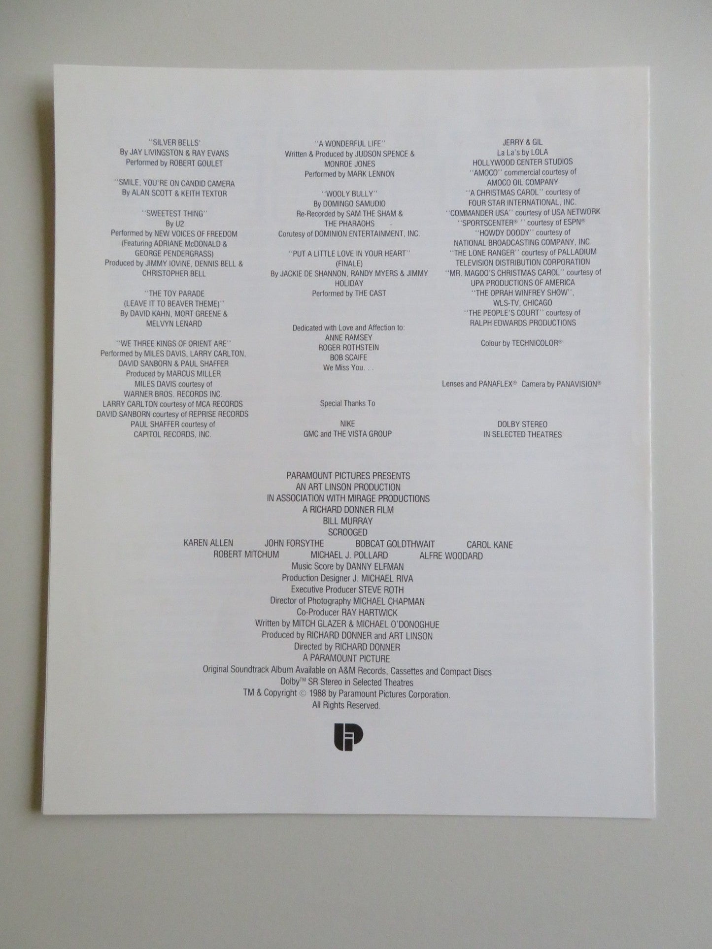 SCROOGED PRESS KIT 1988 BILL MURRAY KAREN ALLEN Movie posters