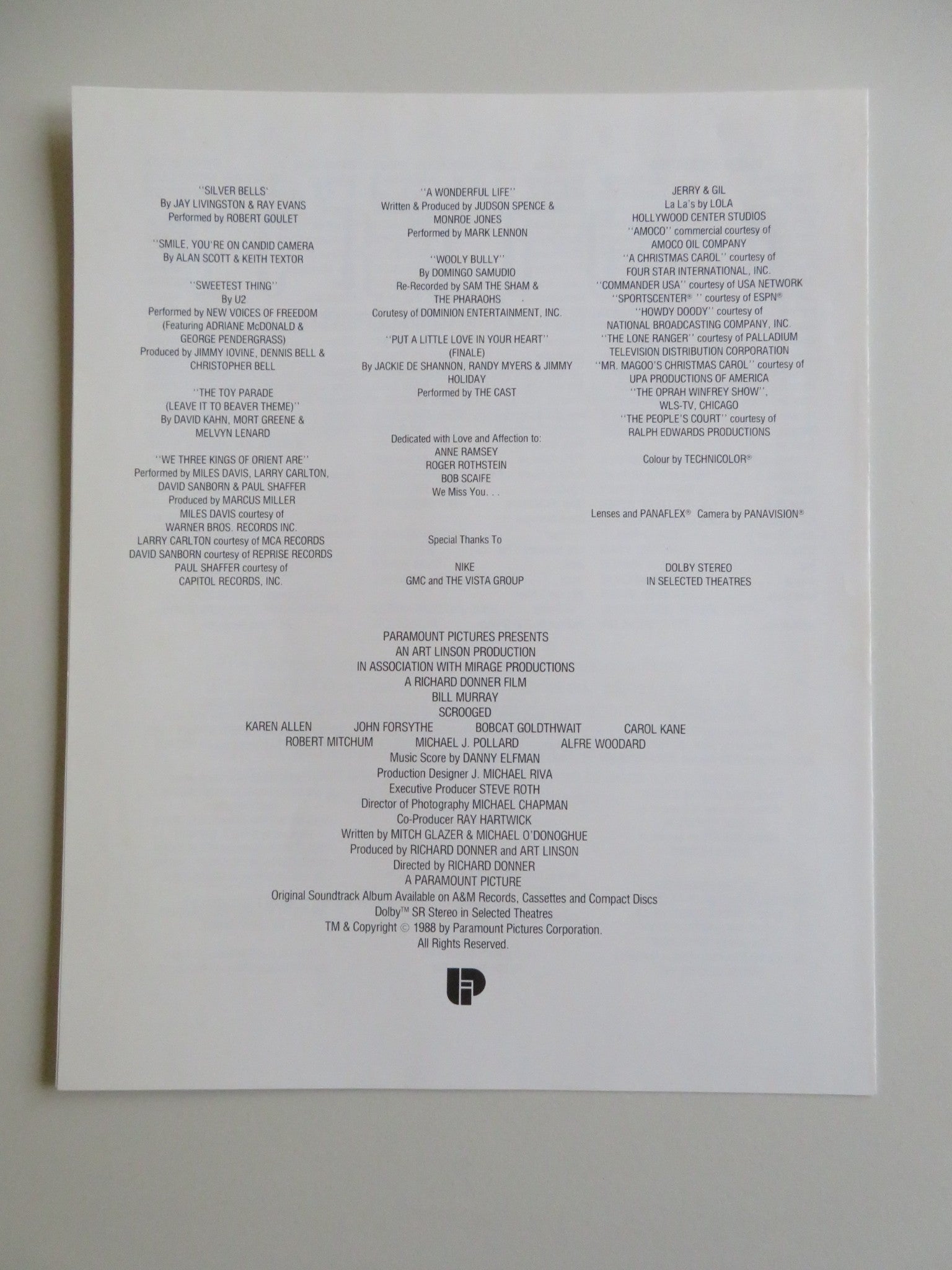 SCROOGED PRESS KIT 1988 BILL MURRAY KAREN ALLEN Movie posters