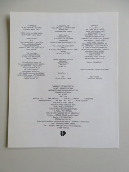 SCROOGED PRESS KIT 1988 BILL MURRAY KAREN ALLEN Movie posters